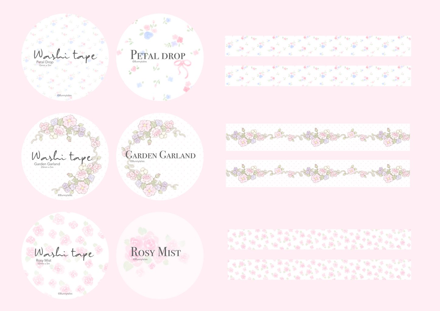 RosyMist washi tape set
