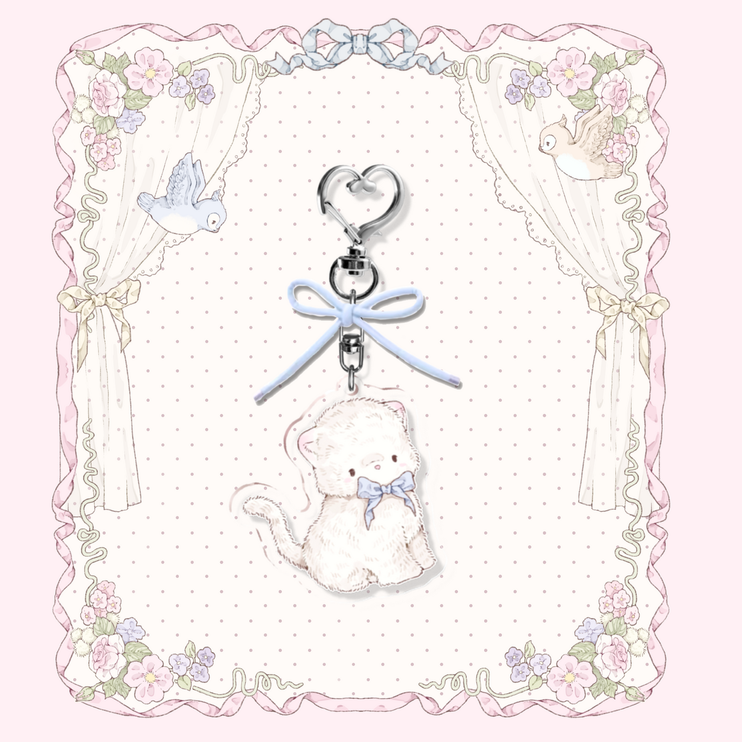 Ribbon Kitten Keychain