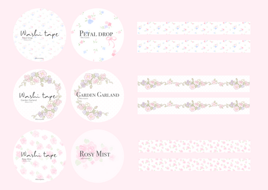 RosyMist washi tape set