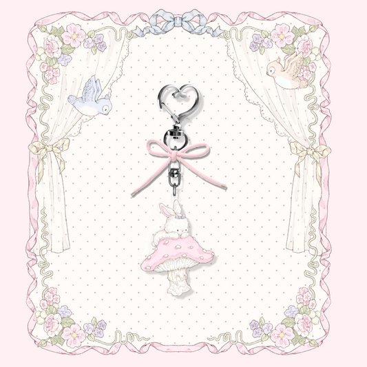 Ribbon Mushroom Keychain