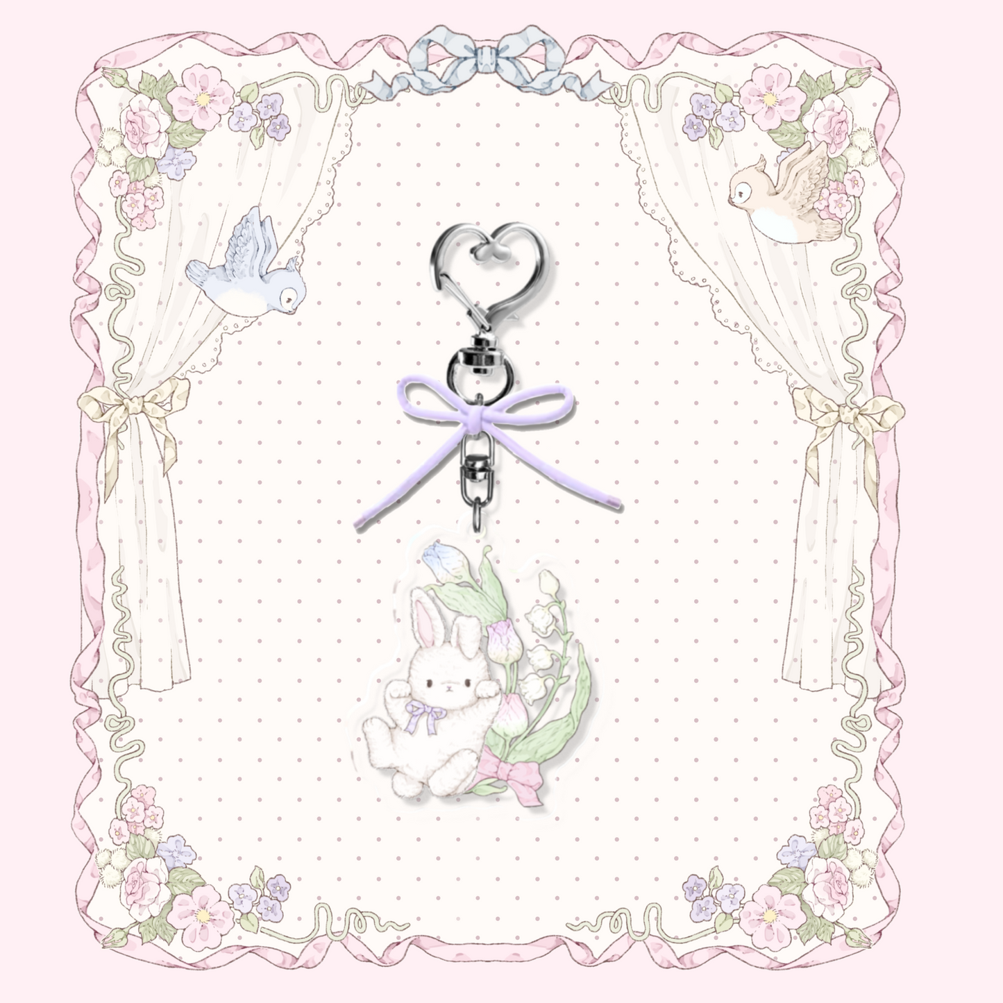 Ribbon Bunny Keychain