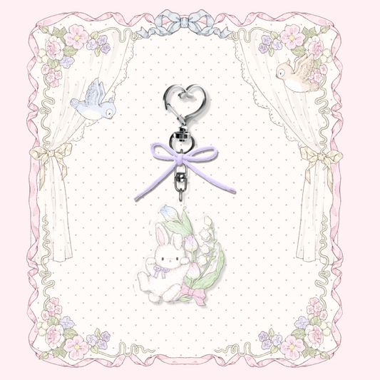 Ribbon Bunny Keychain
