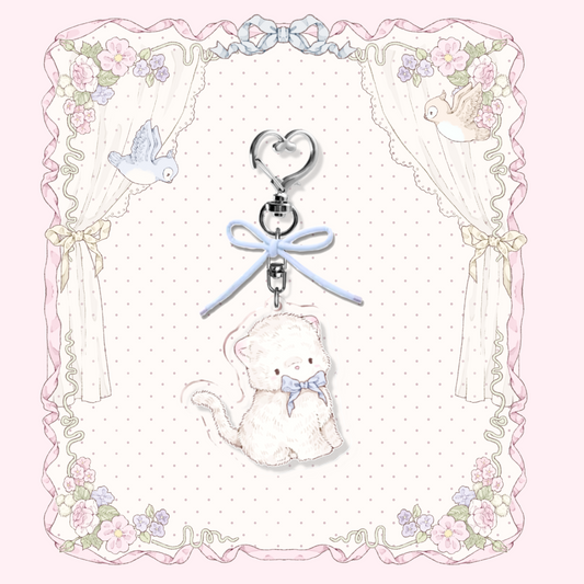 Ribbon Kitten Keychain