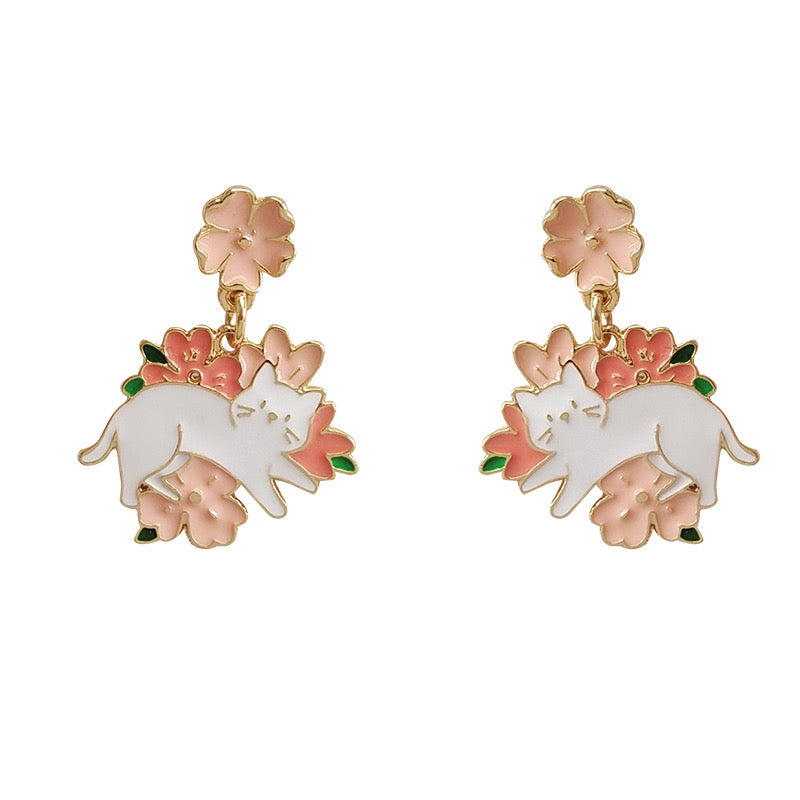 Blossom Cat Earrings