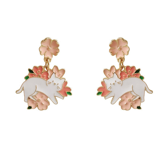 Blossom Cat Earrings